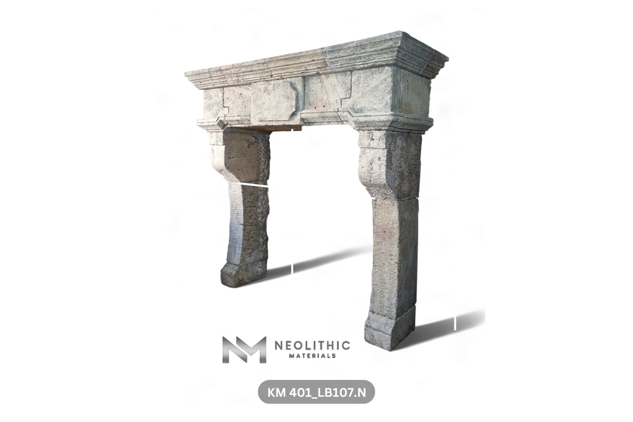 Reclaimed Limestone Mantel - Image 3